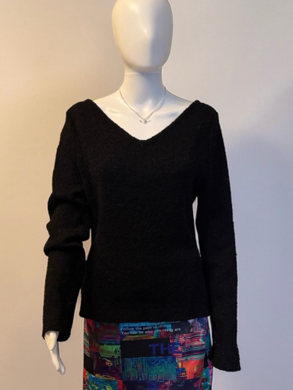H&M Black V-Neck Cozy Sweater